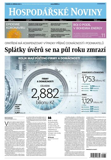 Obálka e-magazínu Hospodářské noviny 063 - 30.3.2020