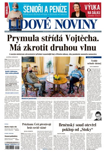 Obálka e-magazínu Lidové noviny 22.9.2020