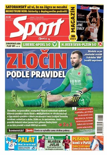 Obálka e-magazínu Sport 2.10.2020