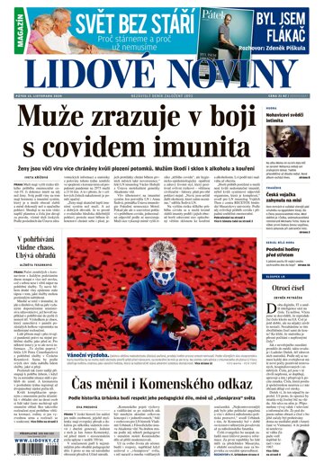 Obálka e-magazínu Lidové noviny 13.11.2020