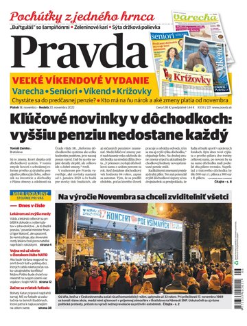 Obálka e-magazínu Pravda 18. 11. 2022