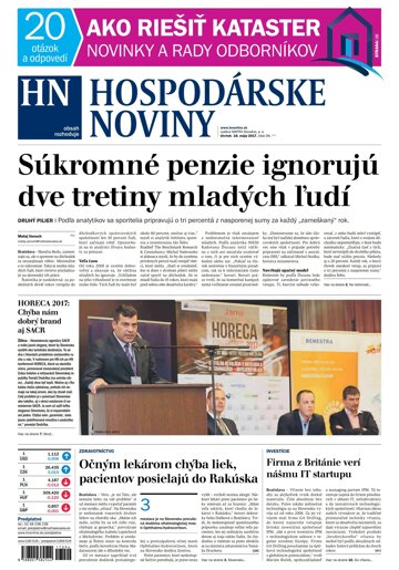 Obálka e-magazínu Hospodárske noviny 18.05.2017
