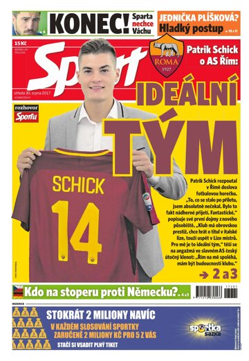 Obálka e-magazínu Sport 30.8.2017