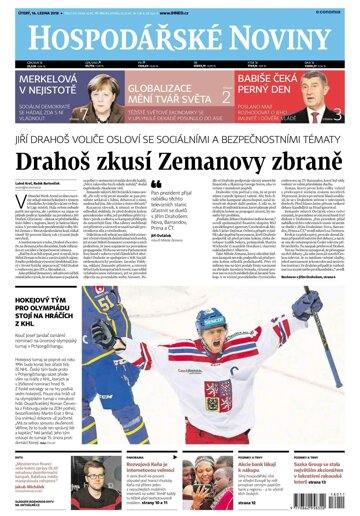 Obálka e-magazínu Hospodářské noviny 011 - 16.1.2018