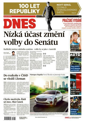 Obálka e-magazínu MF Dnes 16.10.2018