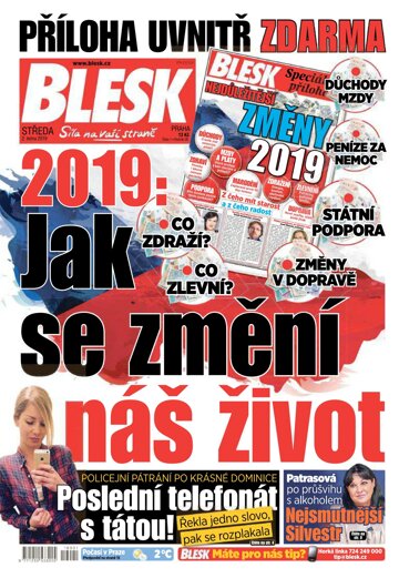 Obálka e-magazínu Blesk 2.1.2019