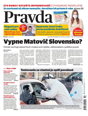 Obálka e-magazínu Pravda 2. 4. 2020