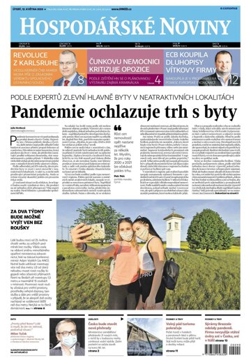 Obálka e-magazínu Hospodářské noviny 090 - 12.5.2020