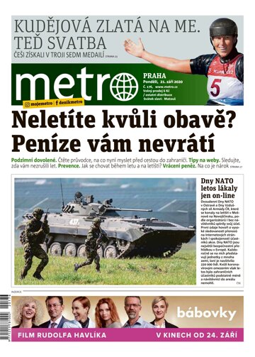 Obálka e-magazínu deník METRO 21.9.2020