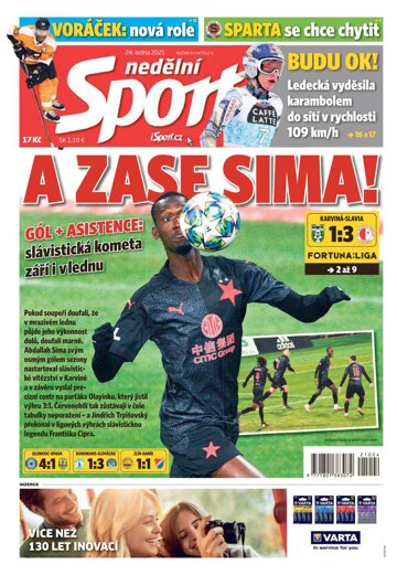 Obálka e-magazínu Nedělní Sport 24.1.2021