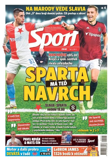 Obálka e-magazínu Sport 19.10.2022