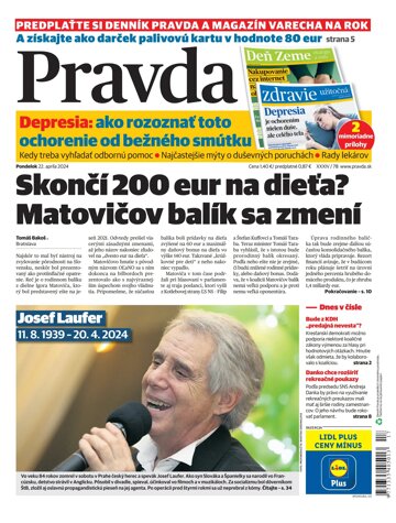 Obálka e-magazínu Pravda 22. 04. 2024