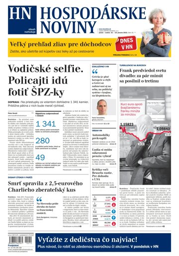 Obálka e-magazínu Hospodárske noviny 16.01.2015