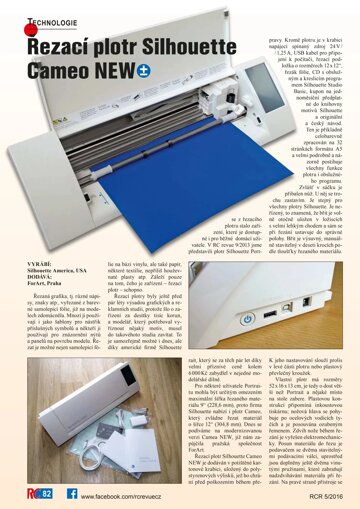 Obálka e-magazínu Řezací plotr Silhouette Cameo NEW