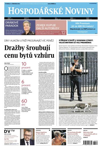 Obálka e-magazínu Hospodářské noviny 135 - 14.7.2016