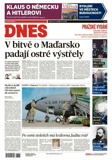 Obálka e-magazínu MF Dnes 15.9.2018