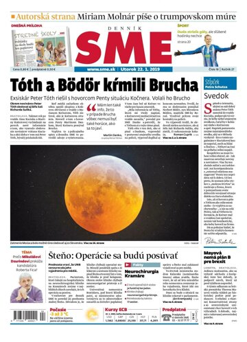 Obálka e-magazínu SME 22.1.2019