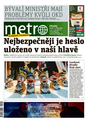 Obálka e-magazínu deník METRO 9.10.2019