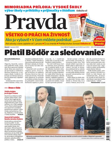 Obálka e-magazínu Pravda 21. 1. 2020