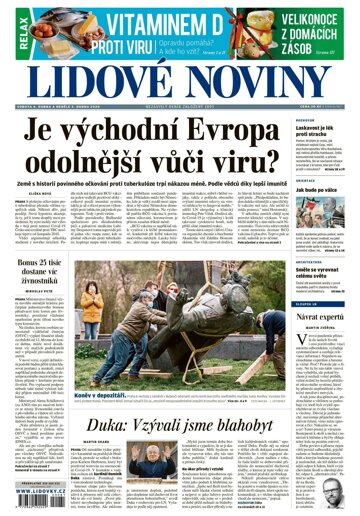 Obálka e-magazínu Lidové noviny 4.4.2020