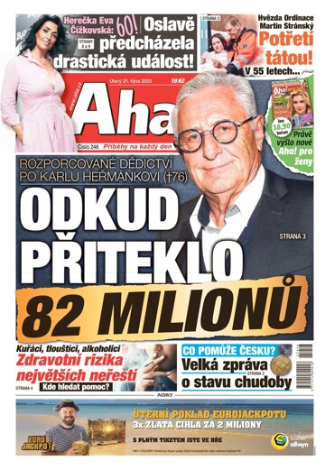 Obálka e-magazínu AHA! 21.10.2025