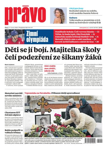 Obálka e-magazínu Deník Právo 17.2.2026