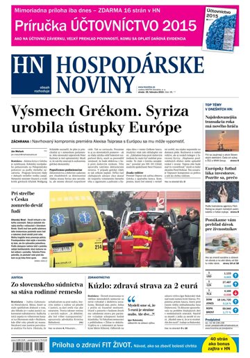 Obálka e-magazínu Hospodárske noviny 25.02.2015