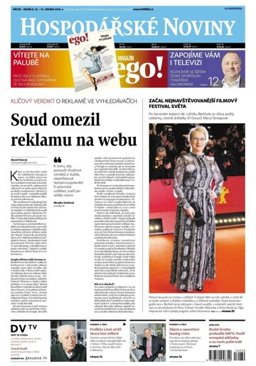Obálka e-magazínu Hospodářské noviny 030 - 12.2.2016