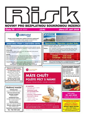 Obálka e-magazínu Risk 75/2016