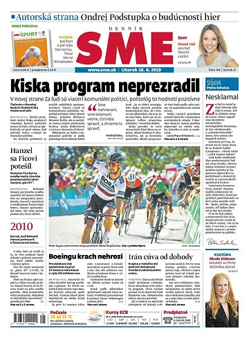 Obálka e-magazínu SME 18.6.2019