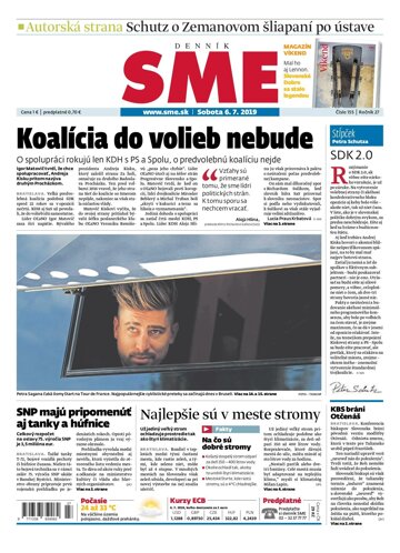 Obálka e-magazínu SME 6.7.2019