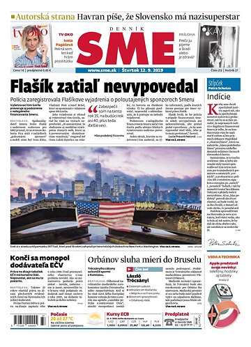 Obálka e-magazínu SME 12.9.2019