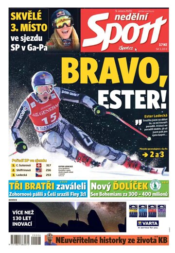 Obálka e-magazínu Nedělní Sport 9.2.2020