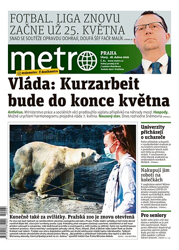 Obálka e-magazínu deník METRO 28.4.2020