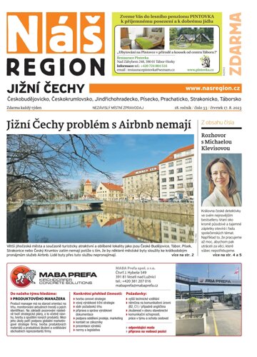 Obálka e-magazínu Náš Region - Jižní Čechy 33/2023