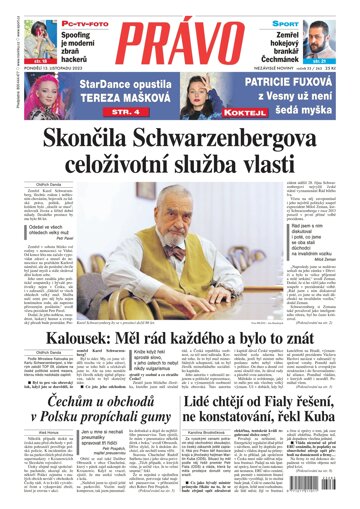 Obálka e-magazínu Deník Právo 13.11.2023