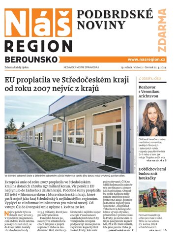 Obálka e-magazínu Náš Region - Berounsko 12/2024