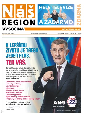 Obálka e-magazínu Náš Region - Vysočina 38/2025