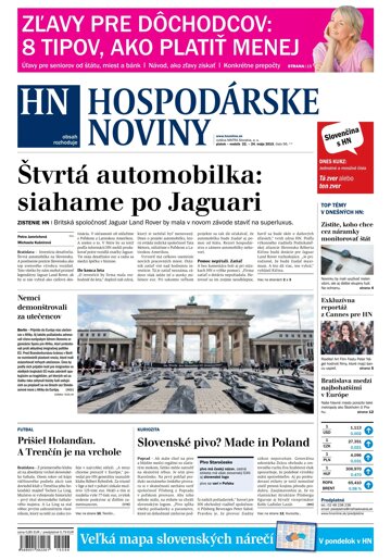 Obálka e-magazínu Hospodárske noviny 22.05.2015