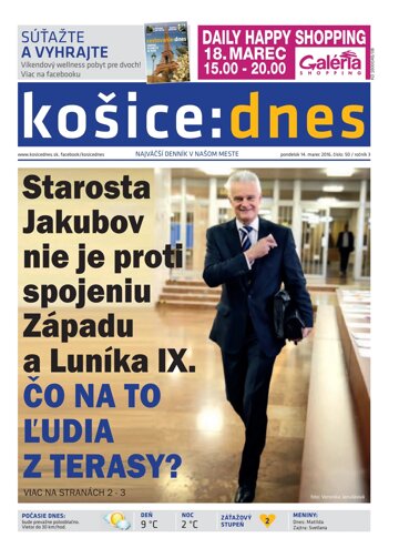 Obálka e-magazínu košice:dnes 14.3.2016