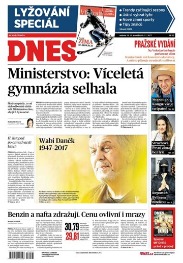 Obálka e-magazínu MF Dnes 18.11.2017