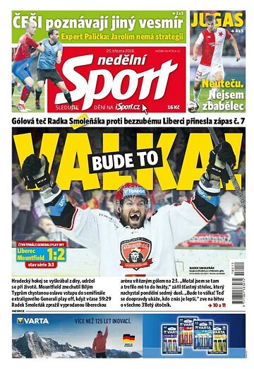 Obálka e-magazínu Nedělní Sport 25.3.2018