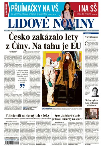 Obálka e-magazínu Lidové noviny 4.2.2020