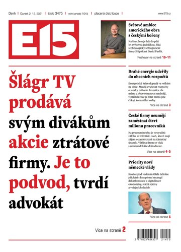 Obálka e-magazínu E15 - 2.12.2021
