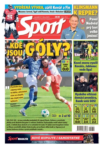 Obálka e-magazínu Sport 27.10.2025
