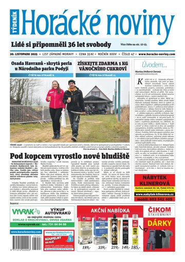 Obálka e-magazínu Horácké Noviny 47/2025