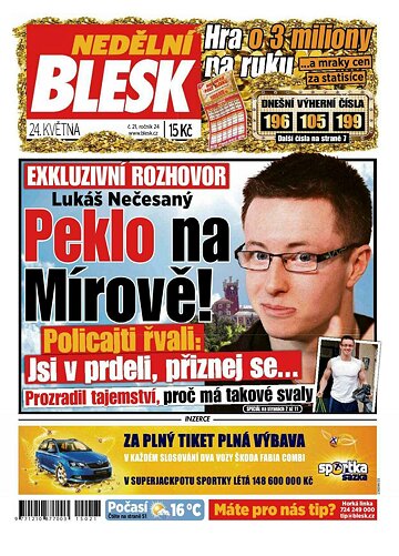 Obálka e-magazínu Nedělní Blesk 24.5.2015