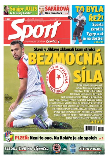 Obálka e-magazínu Sport 20.2.2016