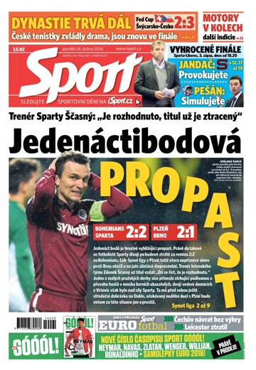 Obálka e-magazínu Sport 18.4.2016