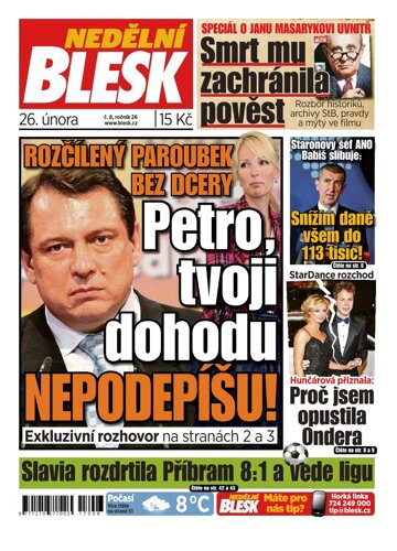 Obálka e-magazínu Nedělní Blesk 26.2.2017